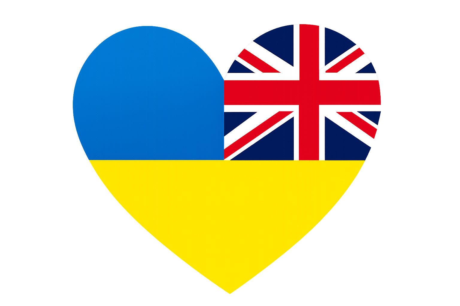 Ukraine & UK Heart Flag